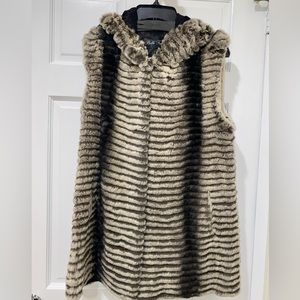 Belle Fare Faux Fur Vest with Hood